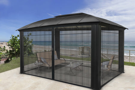 Paragon 11x16 Siena Hard Top with Sliding Screen Gazebo - The Better Backyard