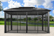 Image of Paragon 11x16 Siena Hard Top with Sliding Screen Gazebo - The Better Backyard