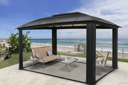 Paragon 11x16 Siena Hard Top with Sliding Screen Gazebo - The Better Backyard