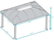 Image of Paragon 11x16 Siena Hard Top with Sliding Screen Gazebo - The Better Backyard