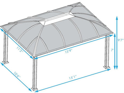 Paragon 11x16 Siena Hard Top with Sliding Screen Gazebo - The Better Backyard