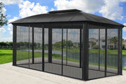 Image of Paragon 11x16 Siena Hard Top with Sliding Screen Gazebo - The Better Backyard