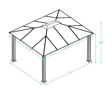 Paragon 12x14 Santa Monica Hard Top Gazebo - The Better Backyard