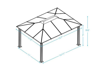 Paragon 12x16 Santa Monica Hard Top Gazebo - The Better Backyard