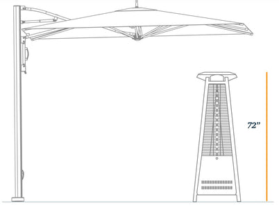 Paragon Boost Flame Tower Heater, 72.5”, 42,000 BTU Patio Heater Paragon-Outdoor 