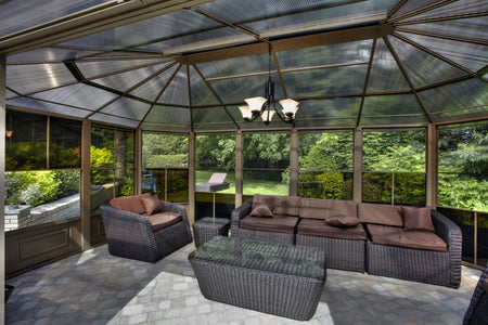 Penguin™ Sunroom Kit Gray/Tan with Polycarbonate Roof - The Better Backyard