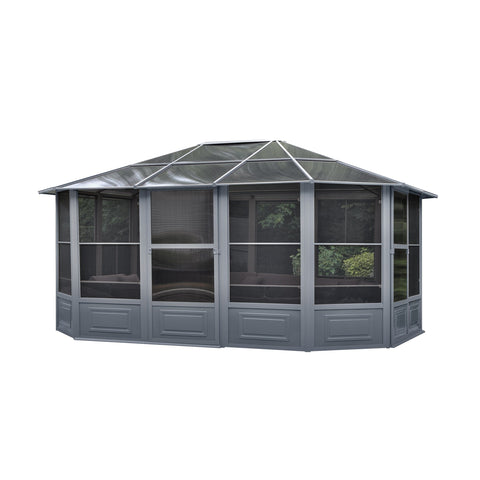 Penguin™ Sunroom Kit Gray/Tan with Polycarbonate Roof - The Better Backyard