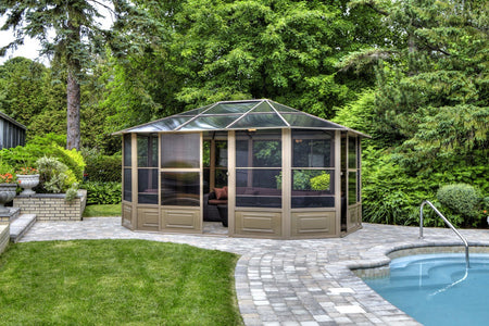 Penguin™ Sunroom Kit Gray/Tan with Polycarbonate Roof - The Better Backyard