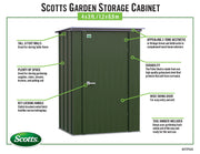 Image of Scotts 4x3 Garden Storage Cabinet, Green Shed Scotts 