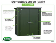 Image of Scotts 5x3 Garden Storage Cabinet, Green Shed Scotts 