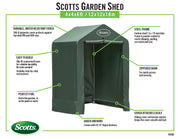 Image of Scotts Garden Shed 4 x 4 x 6 Green Peak Shed Scotts 