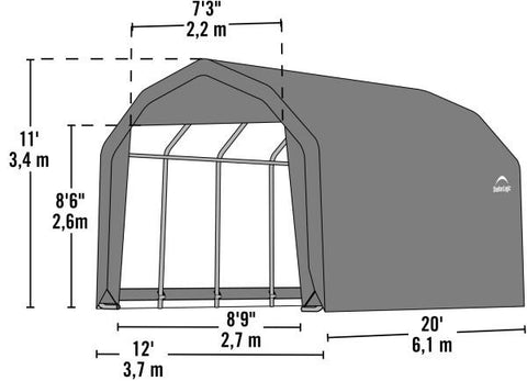 Shelter Logic 20x12x11 Barn Shelter - The Better Backyard