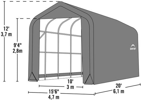 Image of Shelter Logic 20x15x12  Peak Style Shelter - The Better Backyard