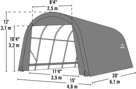 Shelter Logic 20x15x12 Round Style Shelter - The Better Backyard