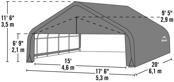 Shelter Logic 20x18x11 Peak Style Shelter - The Better Backyard