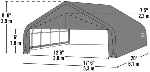Shelter Logic 20x18x9  Peak Style Shelter - The Better Backyard