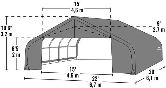 Shelter Logic 20x22x11  Peak Style Shelter - The Better Backyard