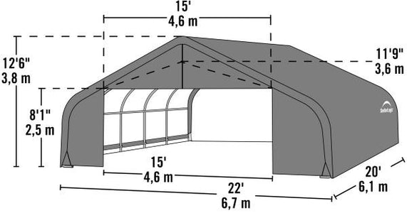 Shelter Logic 20x22x13 Peak Style Shelter - The Better Backyard