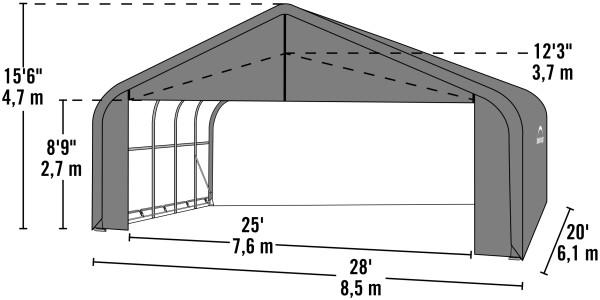 Shelter Logic 20x28x16 Sheltercoat  Custom Shelters - The Better Backyard