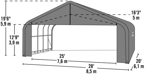 Shelter Logic 20x28x20 Sheltercoat Custom Shelters - The Better Backyard