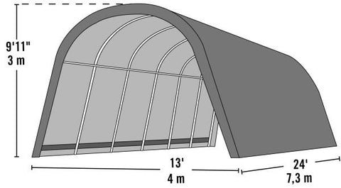 Image of Shelter Logic 24x12x10 Round Style Run-In Shelter - The Better Backyard