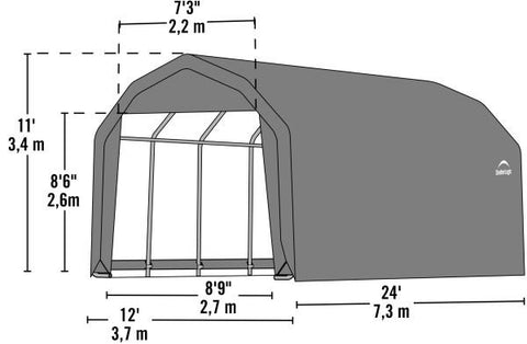 Shelter Logic 24x12x11 Barn Shelter - The Better Backyard