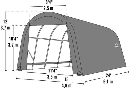 Shelter Logic 24x15x12 Round Style Shelter - The Better Backyard