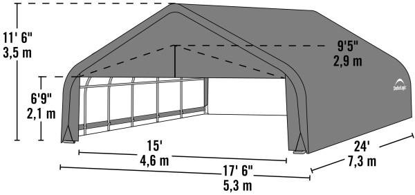 Shelter Logic 24x18x11 Peak Style Shelter - The Better Backyard