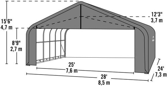 Shelter Logic 24x28x16 Sheltercoat  Custom Shelters - The Better Backyard