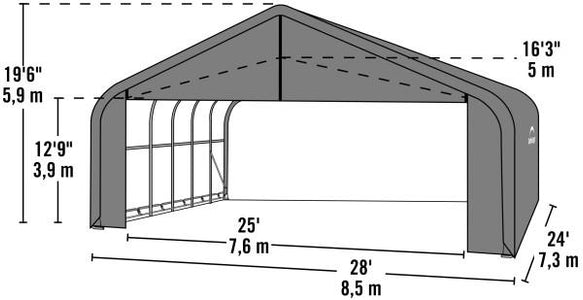 Shelter Logic 24x28x20 Sheltercoat  Custom Shelters - The Better Backyard