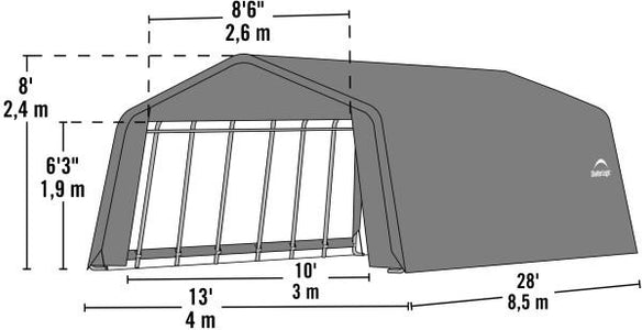 Shelter Logic 28x12x8  Peak Style Shelter - The Better Backyard