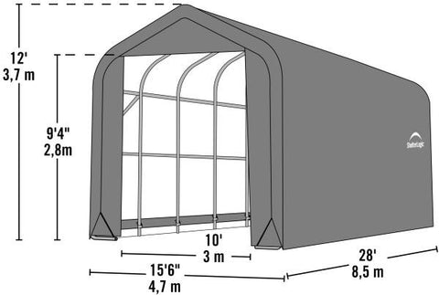 Shelter Logic 28x15x12 Peak Style Shelter - The Better Backyard
