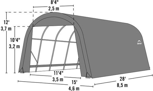 Shelter Logic 28x15x12 Round Style Shelter - The Better Backyard