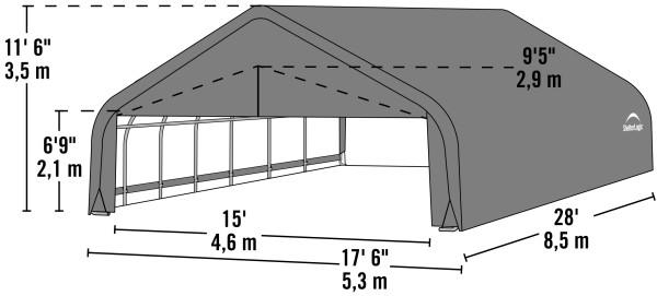 Shelter Logic 28x18x11 Peak Style Shelter - The Better Backyard