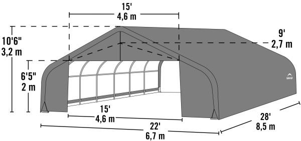 Shelter Logic 28x22x11 Peak Style Shelter - The Better Backyard