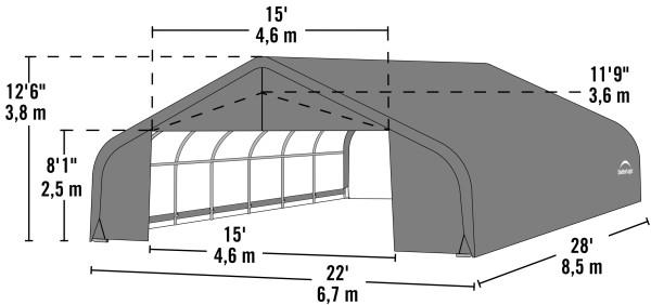 Shelter Logic 28x22x13 Cover Peak Style Shelter - The Better Backyard