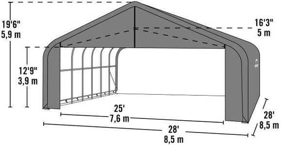 Shelter Logic 28x28x20 Sheltercoat  Custom Shelters - The Better Backyard