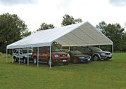 Image of Shelter Logic 30x30x13 Frame White Cover FR Rated Canopy - The Better Backyard