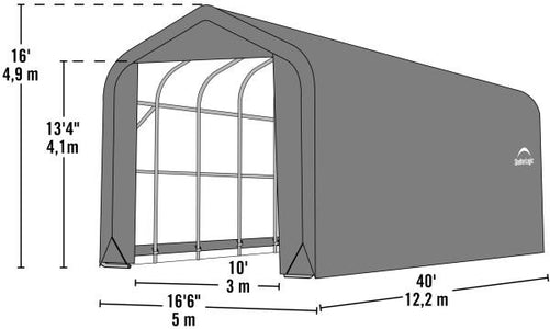 Shelter Logic 40x16x16 Cover Peak Style Shelter - The Better Backyard