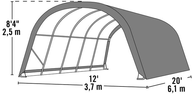 ShelterLogic 12 x 20 ft. Equine Run-In Shelter Garage ShelterLogic 
