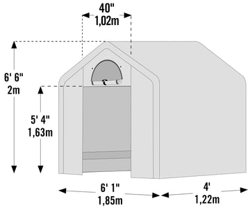 ShelterLogic GrowIT 6 x 4 x 6 ft 6 in. Translucent Backyard Greenhouse Greenhouses ShelterLogic 