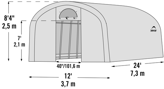 ShelterLogic GrowIT Heavy Duty 12 x 24 ft. Round Greenhouse Greenhouses ShelterLogic 