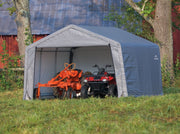 Image of ShelterLogic Shed-in-a-Box 12 x 12 x 8 ft Peak Gray Shed ShelterLogic | The Better Backyard