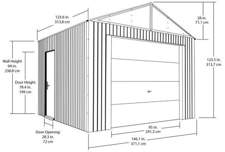 Sojag™ 10x12 ft Everest Garage Charcoal Garage SOJAG 