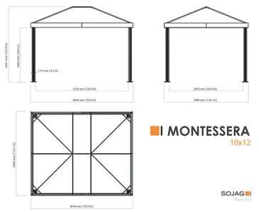 Sojag 10x12 Monteserra Gazebo with Mosquito Netting Gazebo SOJAG 