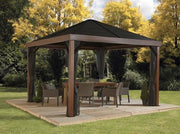 Image of Sojag™ 12 x 12 ft. Valencia Wood Finish Gazebo with Mosquito Netting Gazebo SOJAG 