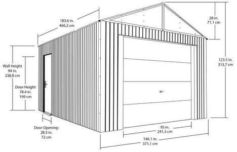 Sojag™ 12x15 ft. Everest Garage DIY Kit in Gray Garage SOJAG 