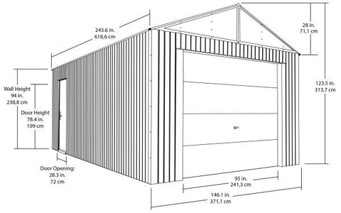 Sojag™ 12x20 ft. Everest Garage DIY Kit in Gray Garage SOJAG 