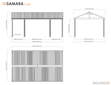Sojag 12x20 Samara Carport Enclosure Kit Accessories SOJAG 
