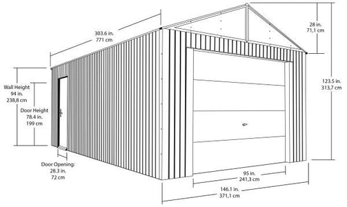Sojag™ 12x25 ft. Everest Garage DIY Kit in Gray Garage SOJAG 